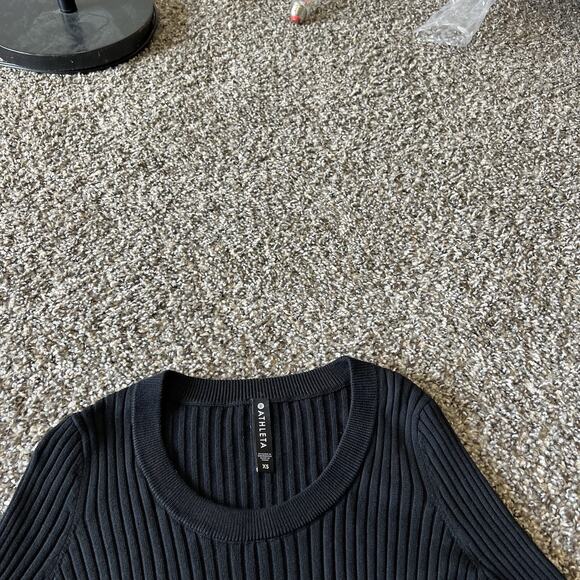 NEW Athleta Black Lincoln Park Sweater Ribbed Knit Scoop Neck Size XS NEW - Picture 3 of 5